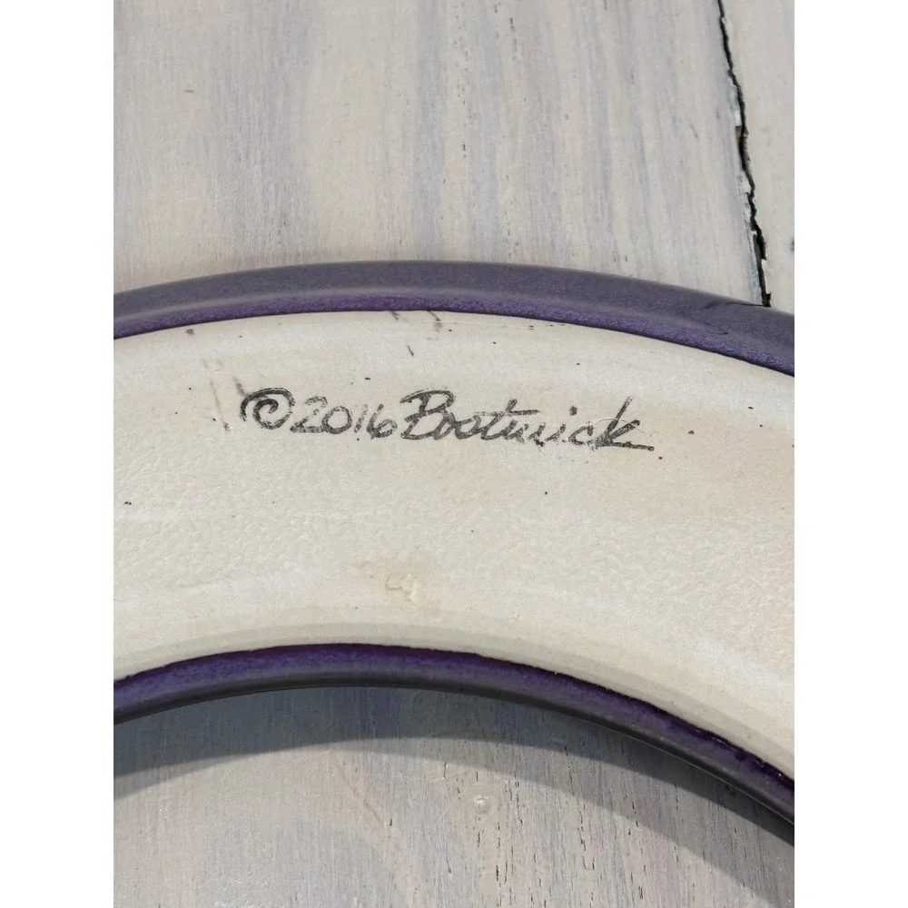 Bostwick 2016 Studio Pottery Purple Swirl 3-Piece Chip Dip Set Artisan Ceramic